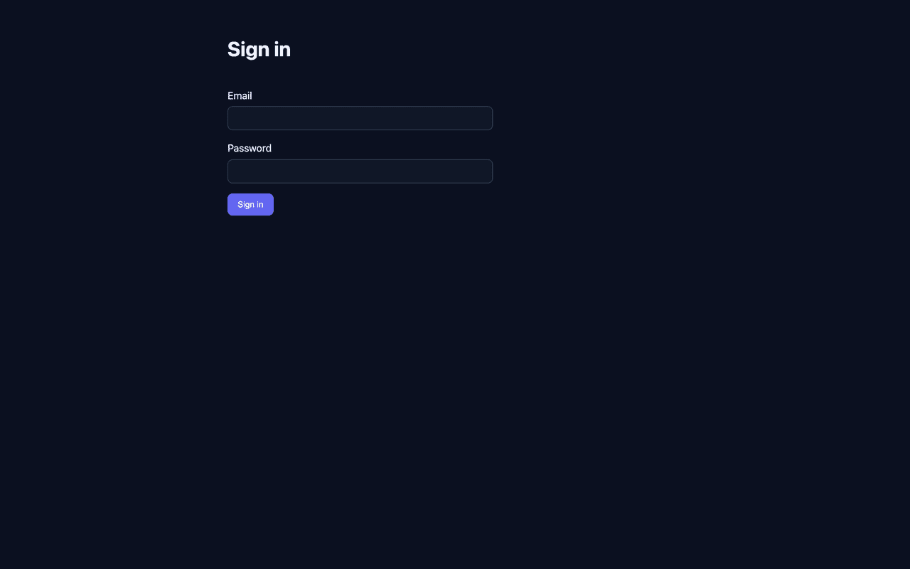 Sign-in form